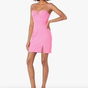 Astr Vibrant Pink Spaghetti Strap Dress